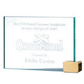 Jade Glass Achievement Award - w/ Brass Rectangle - Large